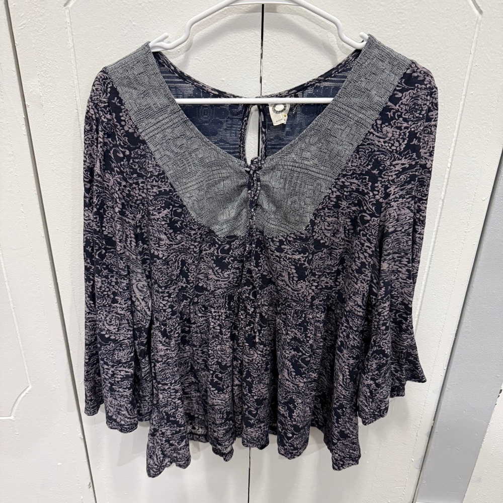 Akemi + Kin by Anthropologie Purple Macello Boho Peasant